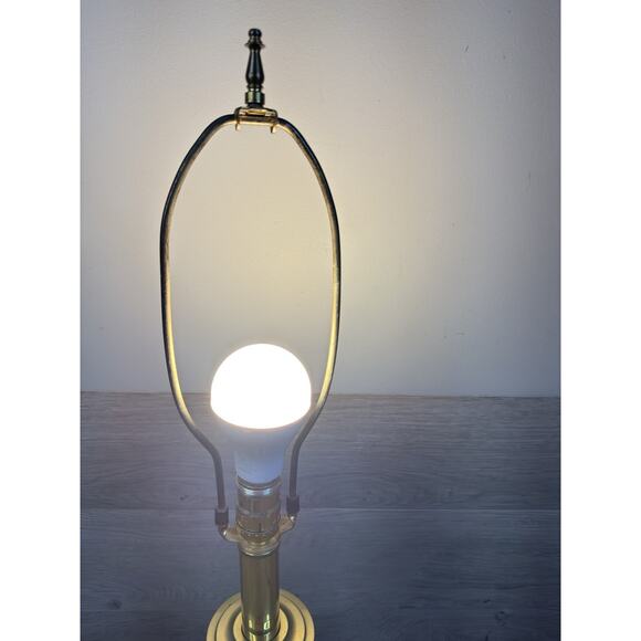 Vintage Stiffel Brass Table Lamp 30” Tall Heavy Polished Base ~No Shade - Picture 3 of 9